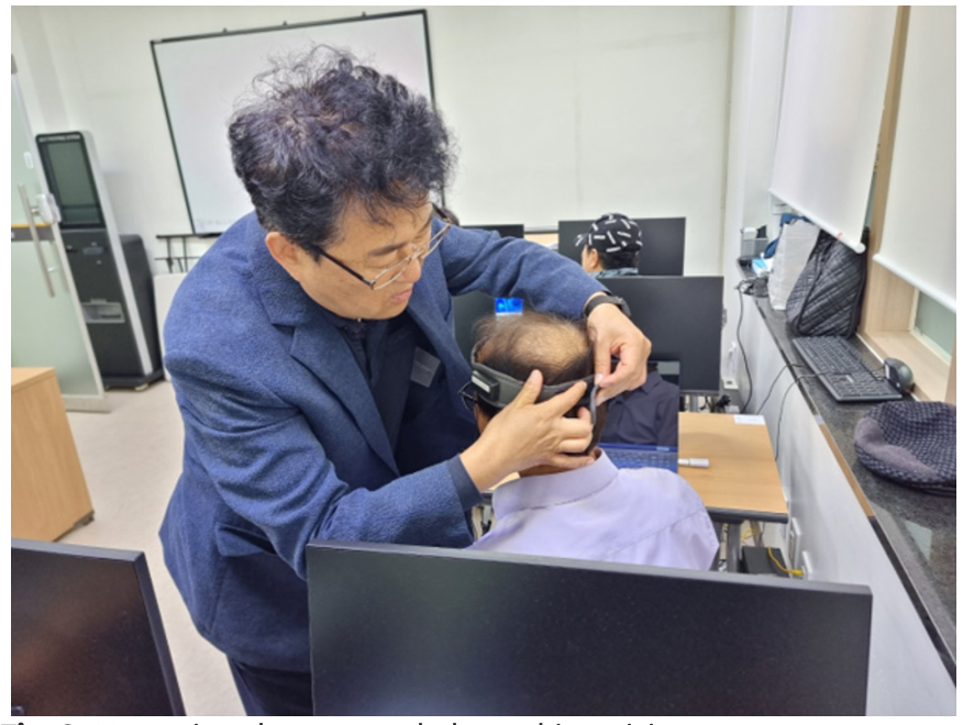 Fig. 3. Measuring electroencephalographic activity.